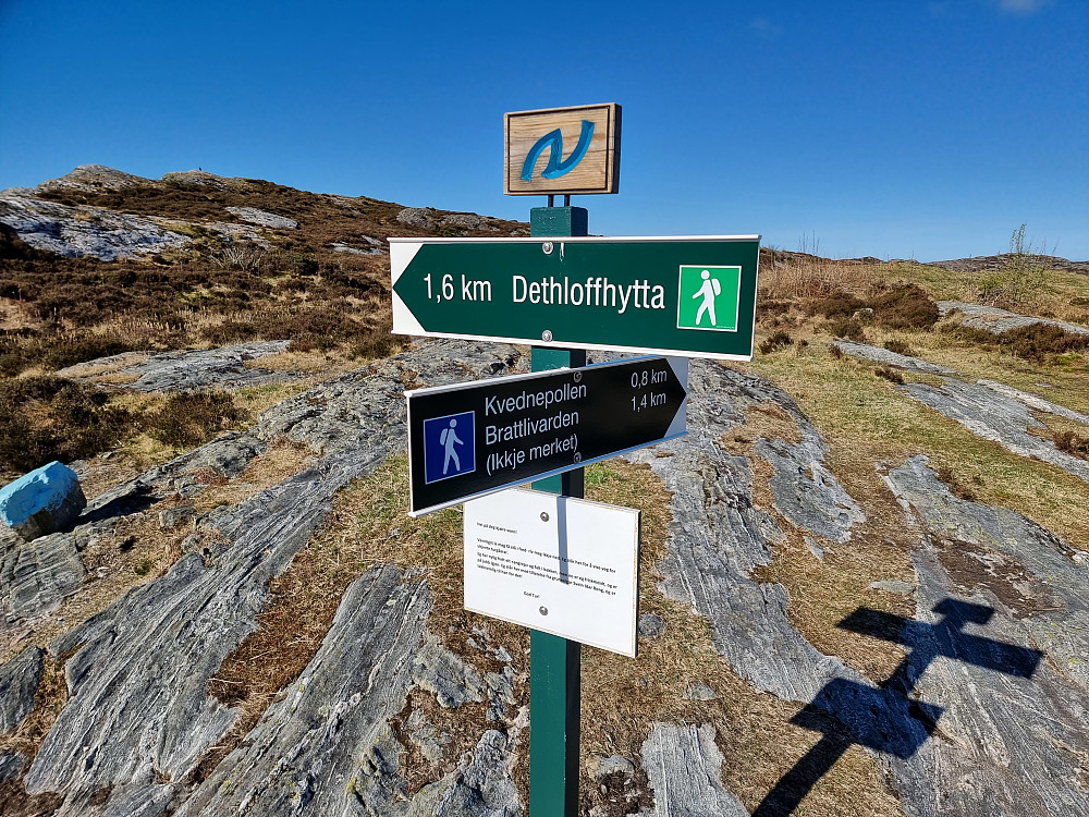 Starten på den merkete løypa, like ved P-plassen.
