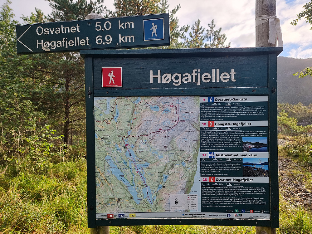 Ved Gangstø, der stien til Høgafjellet starter.