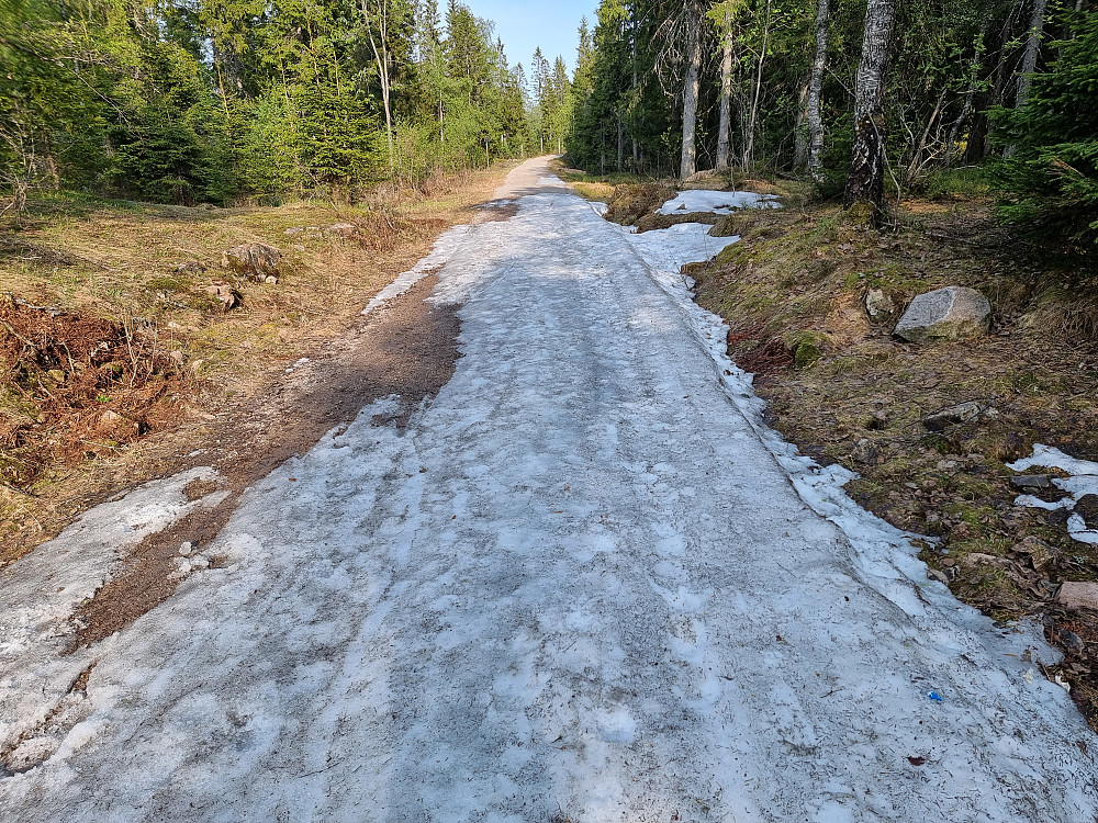 Nord for Øvresetertjern var det fortsatt snø.