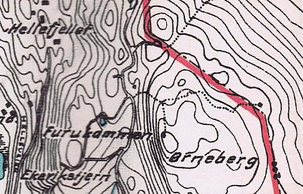 Utklipp av kart over Bergen med Byfjellene v. oppmålingsjefen i Bergen datert des. 1927