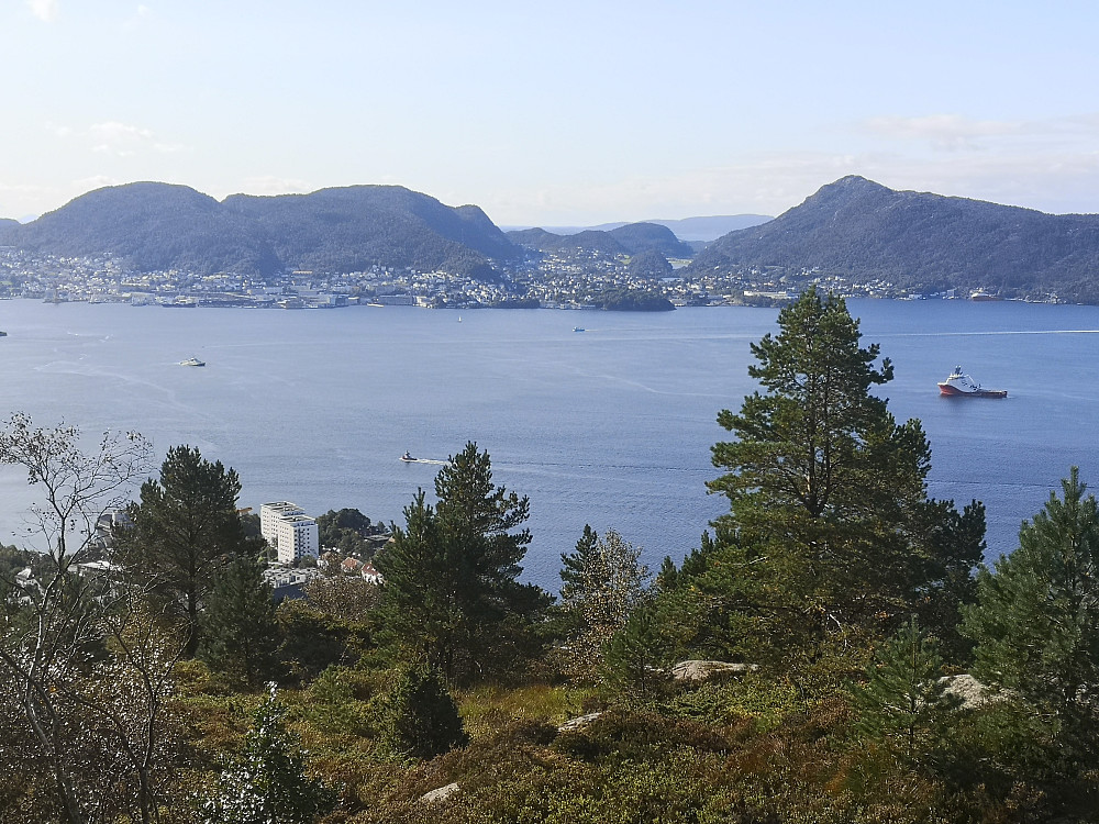 Lyderhorn og Damsgårdsfjellet fra Ørneberget