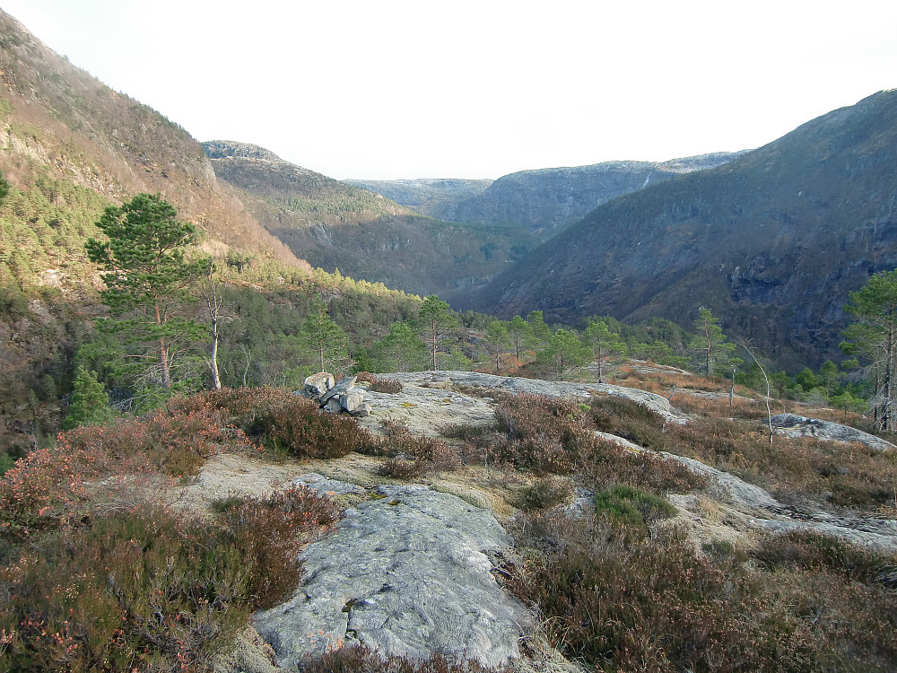 toppen på Hestfjellet, her med utsikt mot øst, indre Haugsdal