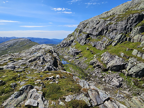 nedover ryggen ved Purkegjelet