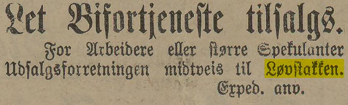 Til salgs
Bergens Annonce Tidende, tirsdag 25. mai 1897