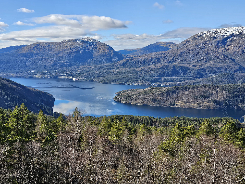utsikt fra Steinafjellet ut Samnangerfjorden