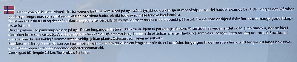 fra infotavle ved stistart