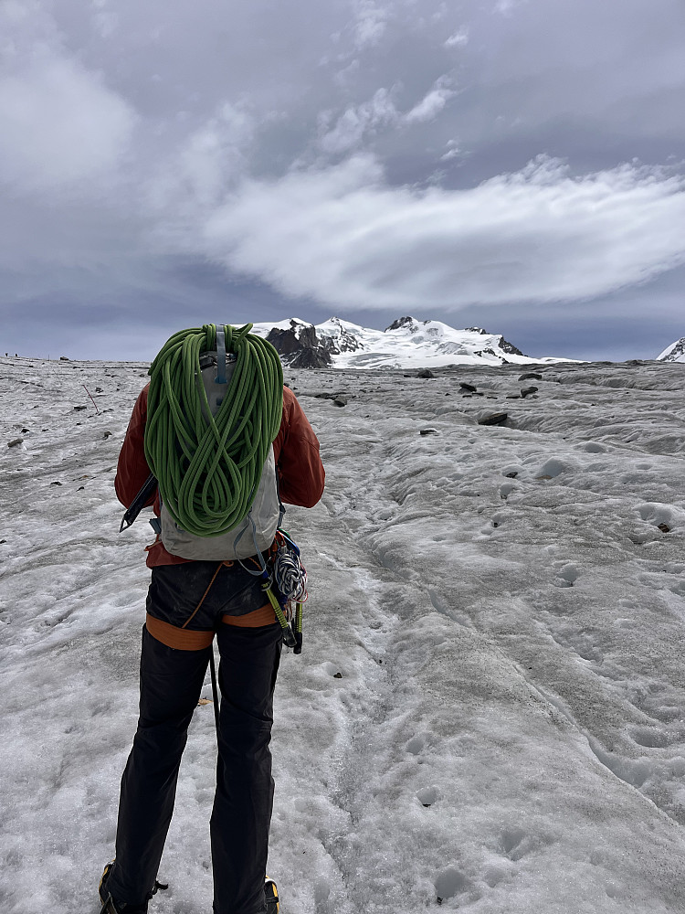 Så er vi ute på den nest største breen i alpene, Gornergletscher