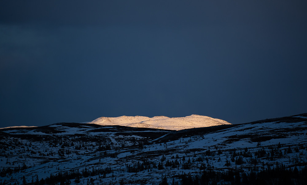 Siste dagslys over Norefjell. Mars