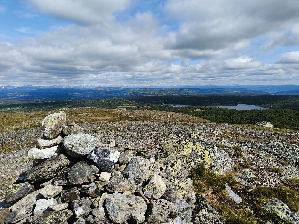 God utsikt, og jammen var det hvitt i Jotunheimen. Selv toppen av Skogshorn var hvit.