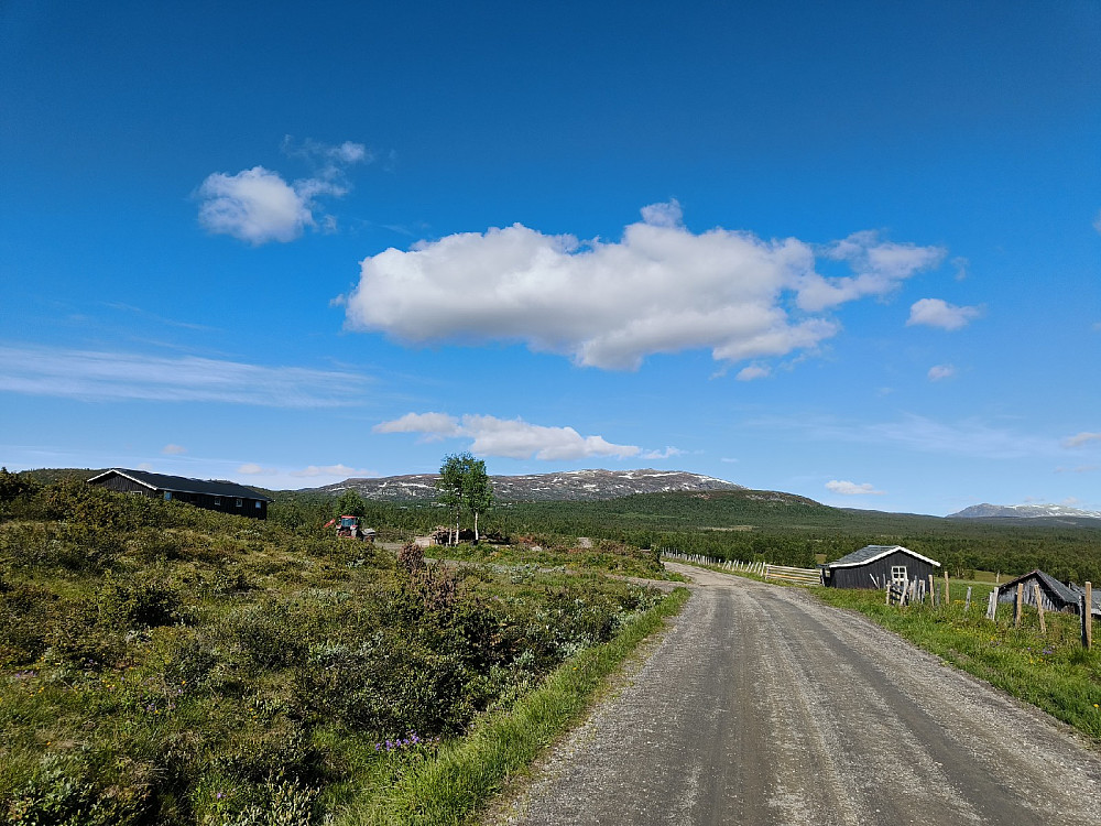 Fra bomveien inn mot fjellet.