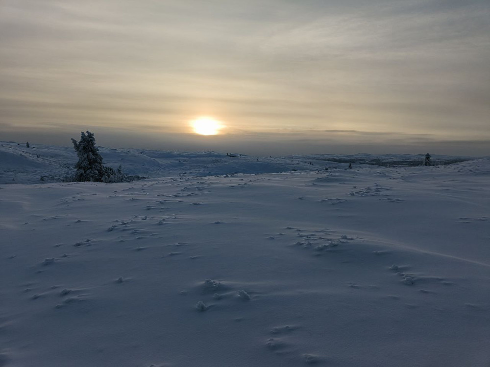 Sola begynner å bryte i gjennom.