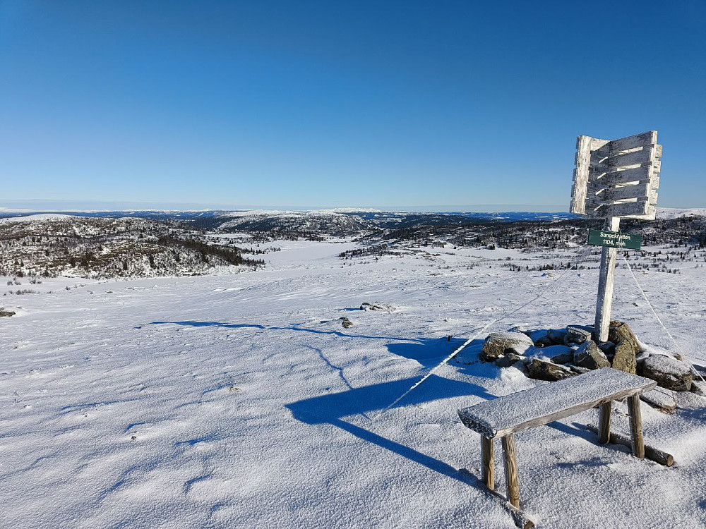 På dagens siste grønnål, Sangeknatten, med utsikt NØ-over. Nordre Fjellstølen. Makalausfjellet bak.