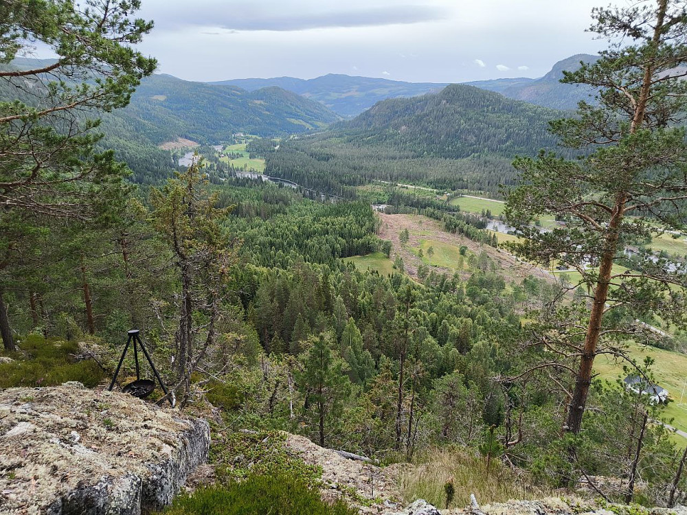 Sørover i dalen, med Hesjabakkollen i bildet.