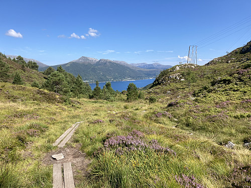 Utsikt nordover fra skaret mellom Myklebostryggen og Rørene.