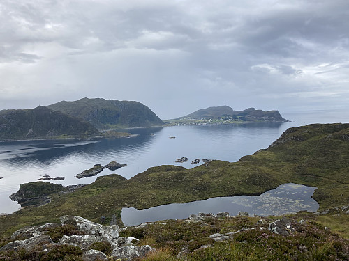 Snart på toppen med Storevatnet nederst i bildet