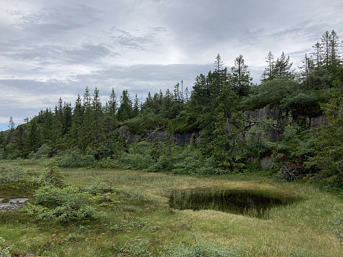 Denne skrenten ligger omtrent halvveis mellom Evjuseterfjellet og NV-toppen