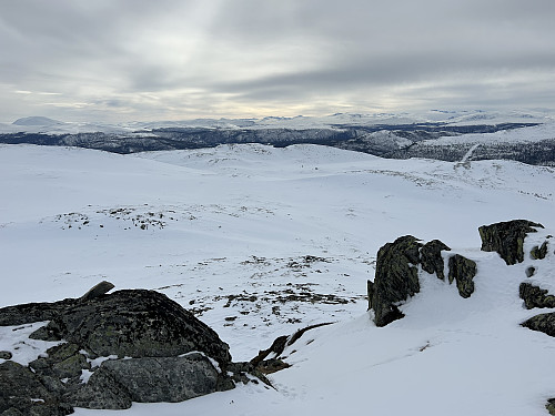 Utsikt fra Anaripigg ned mot Hårrtjønnhøe