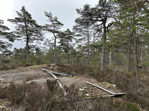 Det gamle trigpunktmerket ligger fremdeles på toppen av Nordre Burås