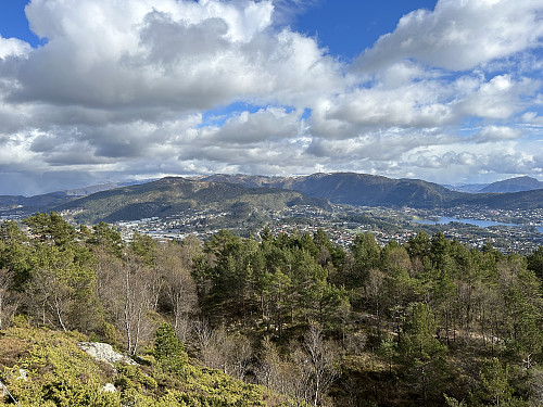 Fin utsikt fra Geitanuken retning Bergen by