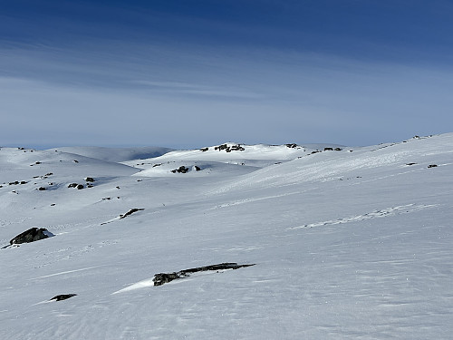 Gurostølfjellet i sikte midt i bildet