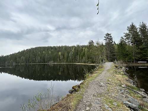 Februa med Brattåsen i bakgrunnen som speiler seg i Heiavannet