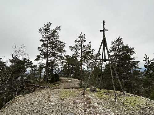 Trigpunktstolpen på toppen av Mørkjeklovås SØ