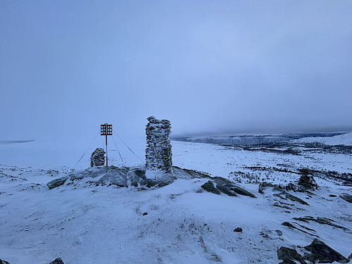 En kald og vindfull dag på Haukberget 1198 moh
