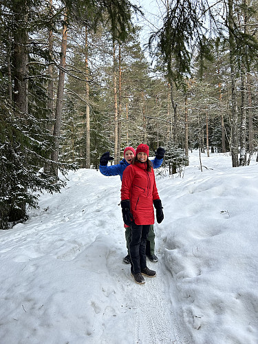 God stemning på vei oppover mot Røverkollen