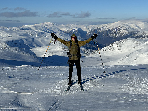 Jubel på Fossdalsskavlen for en fantastisk dag i fjellet:)
