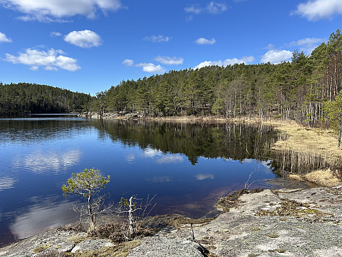 Røssepipa (th) speiler seg i Lurkevanna