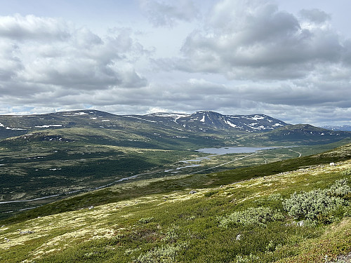 Utsikt sørvestover fra veien