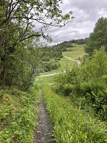 Fin start på turen, tilbakeblikk mot der hvor jeg parkerte