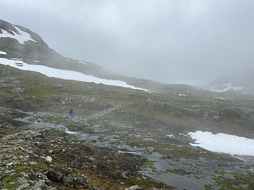 Fra turens høyeste punkt, like ved ruinene etter Gravhalsen fjellstue