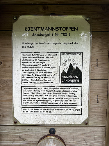 Skasberget inngår i Kjentmannstoppen Finnskogvandrer'n