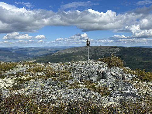Trigpunktet på Heievola er plassert ute på kanten av stupet i øst