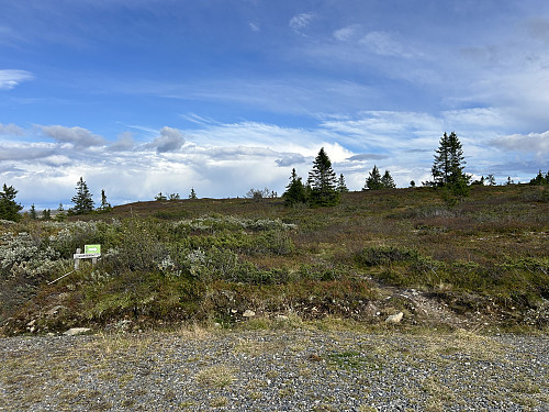 Merket sti til Storhaugen fra p-plassen