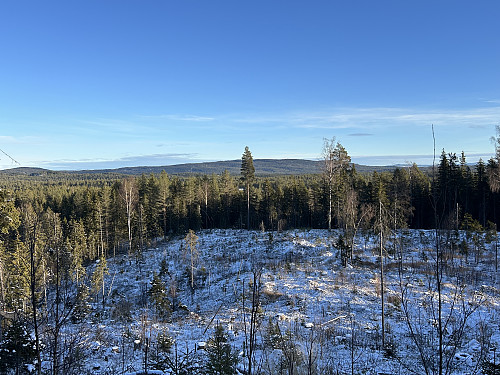 Utsikt over til Skjukuåsen som jeg hadde vært på tidligere på dagen.