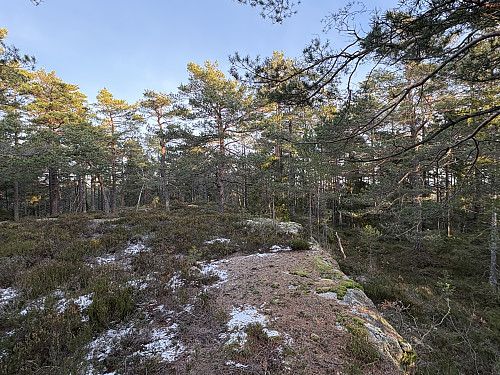 Toppen av Tegdalsåsen er ikke markert