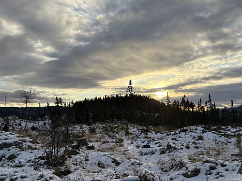 Tilbakeblikk mot Klevarudnatten fra høydedraget over Rudsåsen