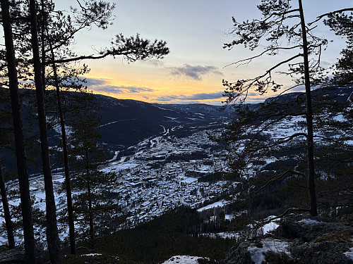 Utsikt fra utsiktspunktet som er markert på kartet.