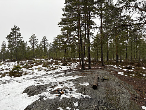 Bolterestene etter tårnet som sto på Bergeråsen er godt synlige ennå.
