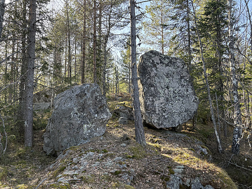 Store steiner på ryggen like nedenfor toppen av Høgeli