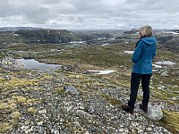 Utsikt mot Skarvheivatnet og Stora Blåfjell.
