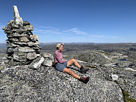 Utsikt mot Kjelatind (til høyre) og de høyeste fjellene i Rogaland.