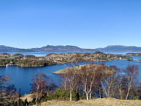 Utsikt mot Hestholmen, Kyrkjøy og nordfylket.