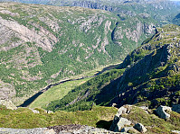Utsikt fra toppen av Fannafjellbakken.