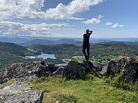 Utsikt mot Gunnstølvatnet, Randøy og Lauvåsen på Fister.