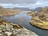 Utsikt mot Oltedalsvatnet.