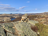 Utsikt mot Bokn (helt til venstre), Åslandsnuten, Bjørndalsfjellet, Blikafjellet og Bursfjellet.