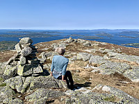 Utsikt mot Boknafjorden. Bokn til venstre og Nedstrandsfjellene til høyre.